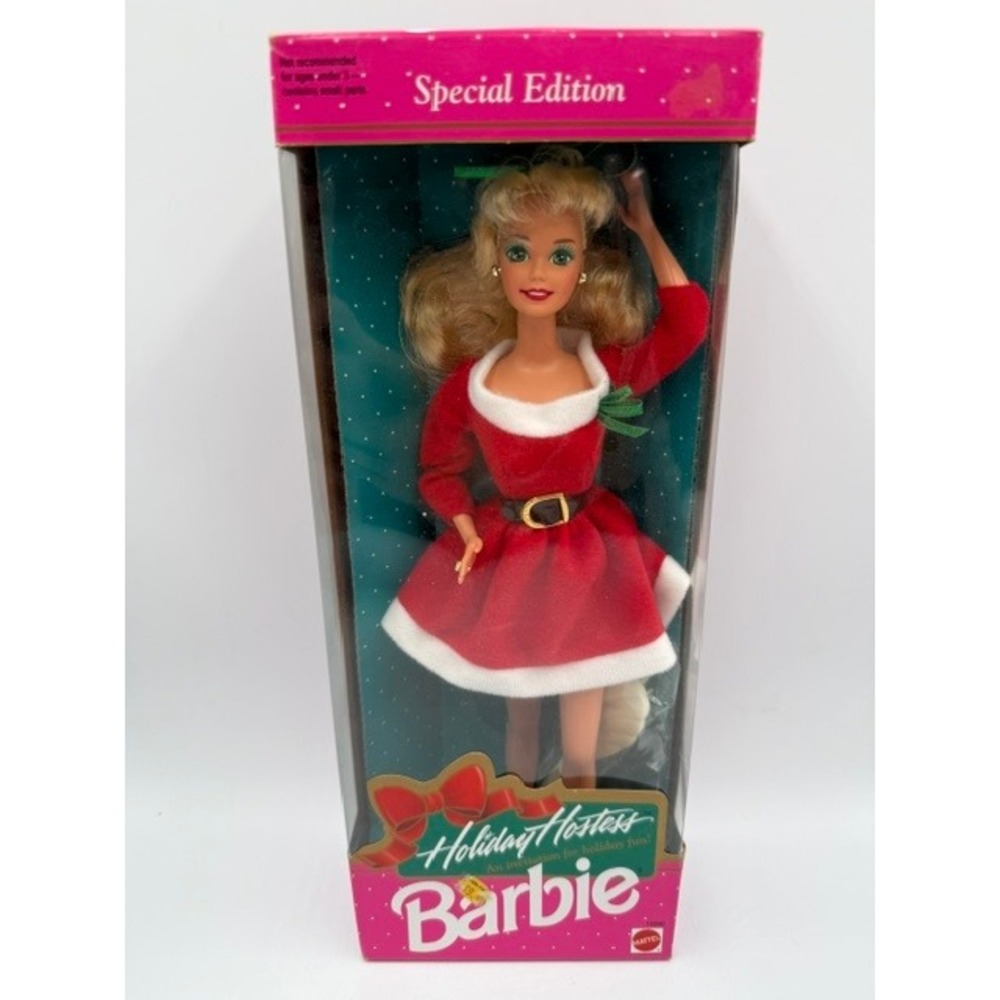 Mattel 1992 Holiday Hostess Barbie Special Edition Red Velvet Dress 10260 NIB
